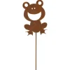 Clearance Groda Trädgårdsprydnad Corten Rost Industriell Tenngroda på Rosett Trädgårdsprydnader