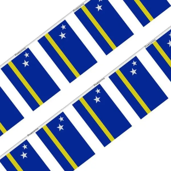 Discount Guirlande Drapeau - Curaçao - 100 delar - 14 x 21 cm - Polyester - Flerfärgad Flaggor & Vindstrutar