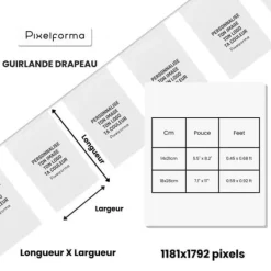 Guirlande Flagga Luxemburg 100 bitar 14 x 21 cm
