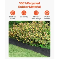 Online Gummimulchrulle 4-Pack, Landskapsarkitektur Matta 120x4,5 tum, Långvarig och Miljövänlig Gummimulchmatta Markduk & Fiberduk