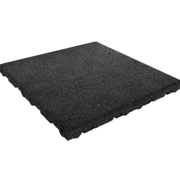 Outlet Gummiplattor 110 mm - 50 x 50 cm - Svart Trädgårdsprydnader