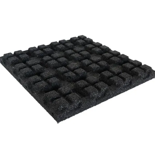 Outlet Gummiplattor 110 mm - 50 x 50 cm - Svart Trädgårdsprydnader