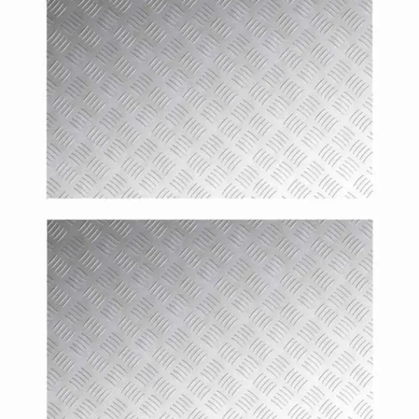 Halkfria Aluminium Diamantplåtar för Inomhustrappor - Gummitrapsteg | Storlek: 80x50 cm | Antal: 2 st