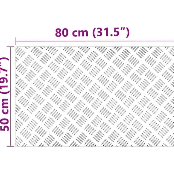 Halkfria Aluminium Diamantplåtar för Inomhustrappor - Gummitrapsteg | Storlek: 80x50 cm | Antal: 2 st