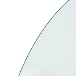 Halvrund glasskiva för öppen spis - Skyddande golvbeläggning | Storlek: 1000x500 mm | Färg: Transparent