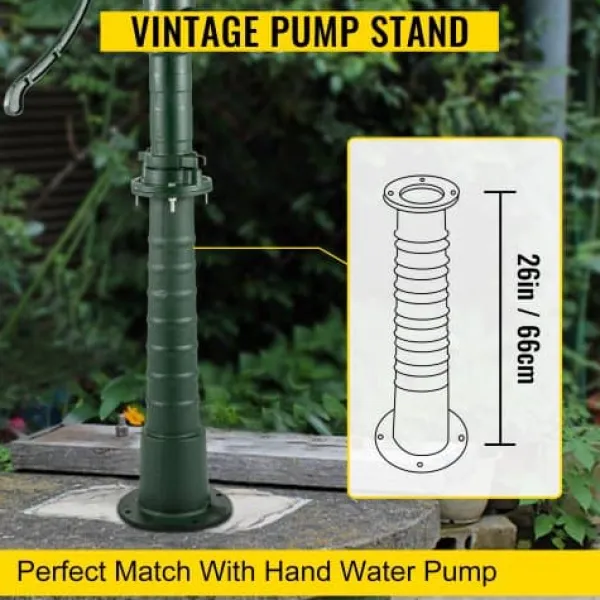 Handvattenpumpstativ, 22,86x22,86x66 cm, Grön, Gjutjärn Fontäner & Dammar