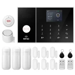 Best Hemlarmssystem, Smarta Hem-integration, Trådlös Säkerhetslösning,4G WiFi Kit D, EU Kontakt Hemlarmsystem