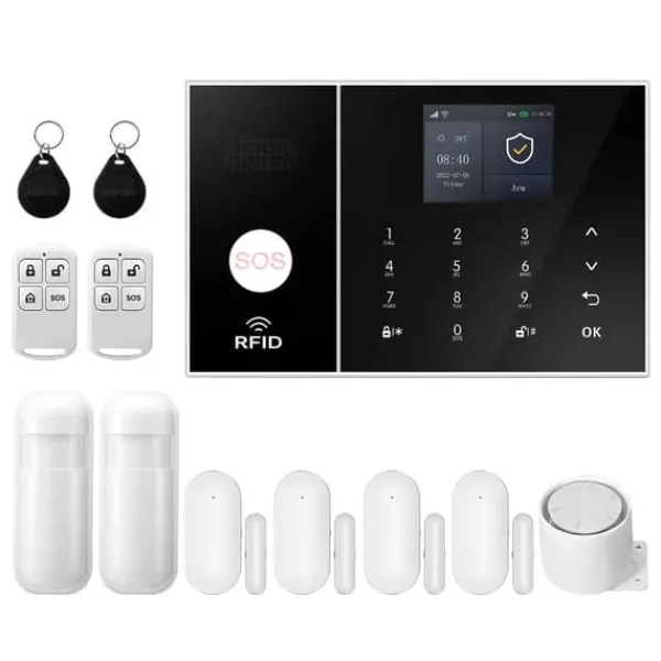 Hemlarmssystem, Smarta Hem-integration, Realtidsaviseringar,2G GSM WiFi Kit C, EU Kontakt
