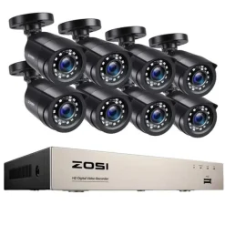 Hot Hemskyddssystem, 2MP upplösning, nattvisions teknologi,8CH DVR med 8 kameror, 1T Säkerhetsmonitorer & Videokameror