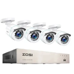 Outlet Hemskyddssystem, 2MP upplösning, nattvisions teknologi, , 8CH DVR with 4 Cams, 2T Säkerhetsmonitorer & Videokameror
