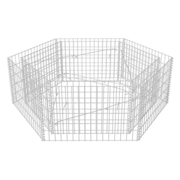 Hot Hexagonal planteringsgabion upphöjd 160x140x50 cm Krukor & Växtbehållare