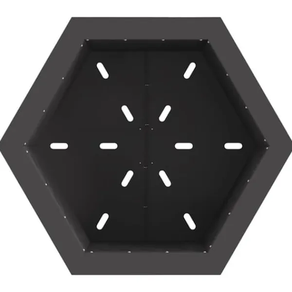 Hexagonalt rökfritt eldstad i stål – Modern och bärbar | Färg: Svart | Storlek: 58x58x51 cm