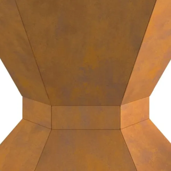 Discount Hexagonalt vedeldad eldkorg i väderbeständigt stål | Storlek: 50x50x40 cm | Färg: Stålgrå Vedeldade Kaminer