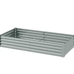 Högbädd i stål 180x90x30 cm med skyddskant, vädertålig – balkong/trädgård