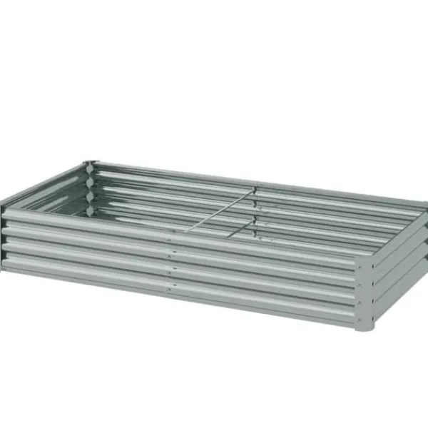 Högbädd i stål 180x90x30 cm med skyddskant, vädertålig – balkong/trädgård