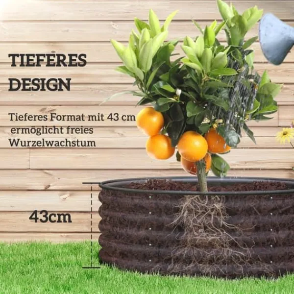 Outlet Högbädd i stål 120x120x43 cm, stapelbar/modulär – trädgård & balkong Planteringsbänkar