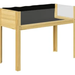 Högbädd i trä 110x50x80 cm med akrylpaneler & dränering – vädertålig