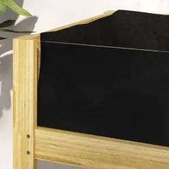 Högbädd i trä 110x50x80 cm med akrylpaneler & dränering – vädertålig