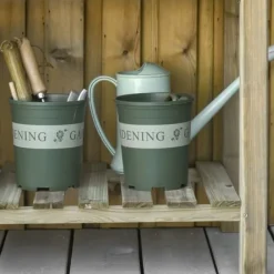 Hot Högbädd med hylla 91x51x76 cm, trä, grön – med dräneringshål Planteringsbänkar