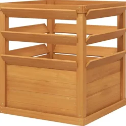 New Högbädd med spaljé & öppen botten 65x65x60 cm, trä – för klätterväxter Kompostering