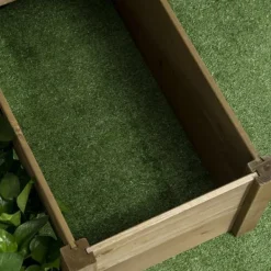 Best Högbädd 3-stegs i gran 122x122x51 cm, brun – för örter & blommor Planteringsbänkar