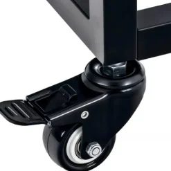 Hilta Metal Log Holder with Wheels, Black, 25x40x100 cm