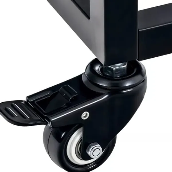 Hilta Metal Log Holder with Wheels, Black, 25x40x100 cm
