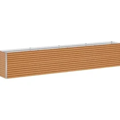vidaXL Höjd trädgårdsbänk i galvaniserat stål - - 390x50x68 cm - Ljusbrun - Väderbeständig