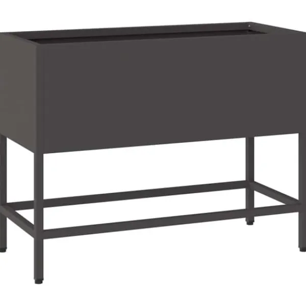 vidaXL Höjdträdgårdsplanterare Svart 60 x 26 x 45 cm Stål