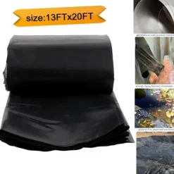 Sale Hållbar Fiskdamm Liner, Svart LLDPE Material, Storlek 13ft x 20ft, Långvarig Livslängd Fontäner & Dammar