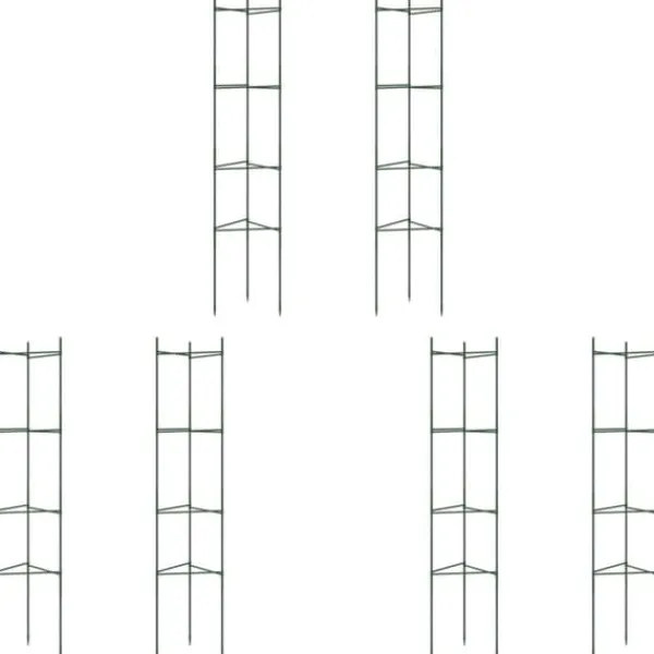 Hållbar tomatbur av stål - Justerbart stöd för växter | Färg: Grön | Storlek: 154 cm | 6 st