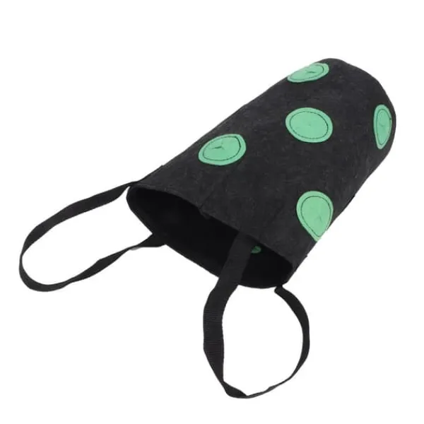 12-håls jordgubbsväska med handtag Bärbar filtväska för växter för trädgården Svart 20x35cm Krukor & Växtbehållare