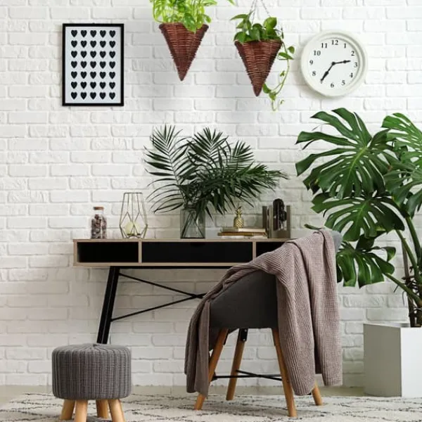 Hängande blomkorg set, 30x25 cm, Brun