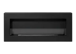 Hängande etanolspis Biokamin Hängande biokamin Bioetanolbrännare BOX 90 cm x 40 cm x 12 cm matt svart med glas ekologisk spis