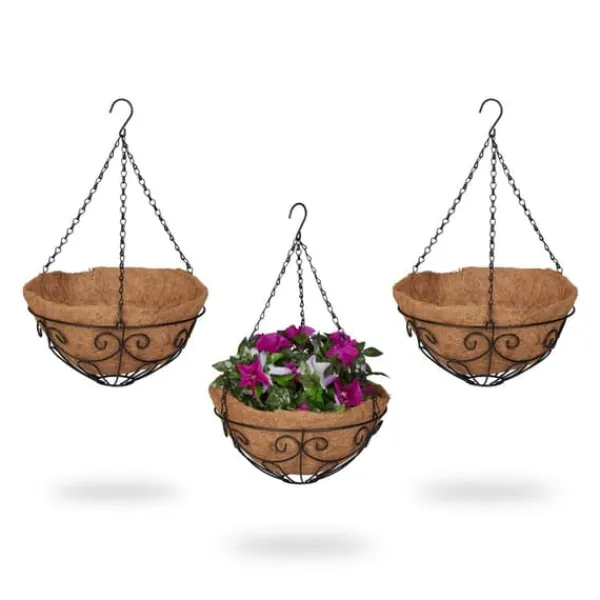 Hängande korgset, 48x31 cm, Svart, Natur