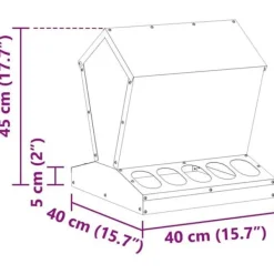 Hönsmatlåda i metall - - Olivgrön - 40x40x45 cm - Kallvalsat stål - Kapacitet 5 kg För Fåglar & Småvilt