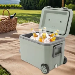 Hopfällbar Eldstad - Rund Eldplats - Rostfritt Stål 201 - Rökfri - Portabel - Vedeldad (Ved Ingår Ej) - Eldkrok 63 cm - Silver Vedeldade Kaminer