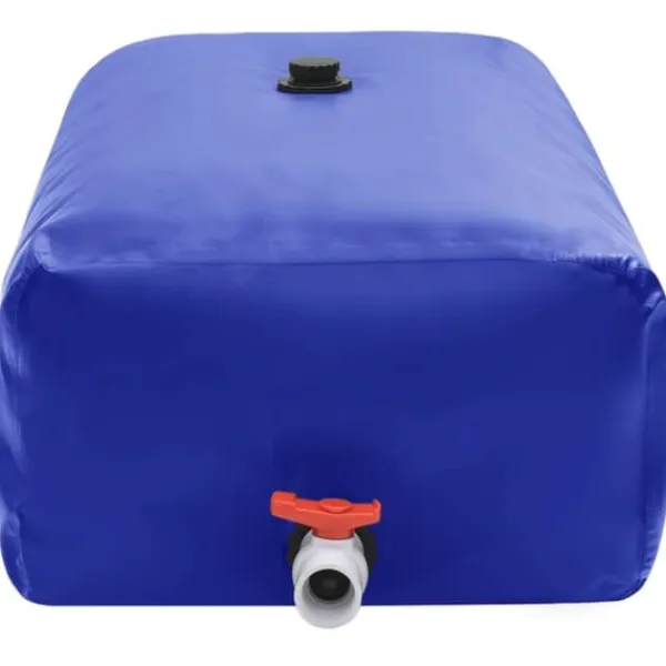 Clearance Hopfällbar vattentank med kran för regnvatten | Volym: 1500 L | Material: PVC Regntunnor