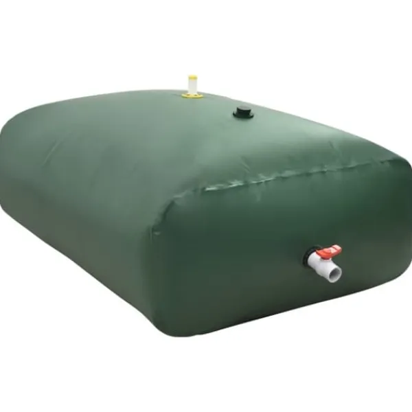 Hopfällbar vattentank med kran 2100 L - PVC, slitstark och flexibel | Färg: Grön | Storlek: 2100 L