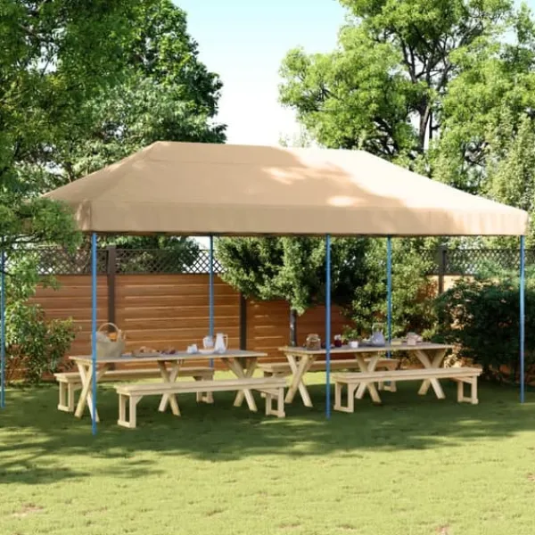 Discount Hopfällbart partytält - Slitstark och lätt att sätta upp | Färg: Beige | Storlek: 580x292x315 cm Tält & Lusthus