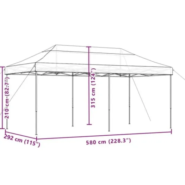 Discount Hopfällbart partytält - Slitstark och lätt att sätta upp | Färg: Beige | Storlek: 580x292x315 cm Tält & Lusthus