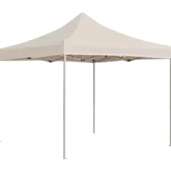 Hopfällbart partytält i aluminium - Elegant solskydd för utomhusevent | Färg: Gräddvit | Storlek: 2x2 m Tält & Lusthus