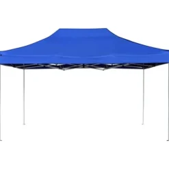 New Hopfällbart partytält i aluminium - Elegant solsäkert skydd | Storlek: 4,5x3 m | Färg: Blå Tält & Lusthus