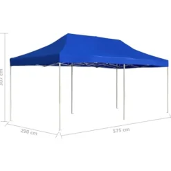 Hopfällbart partytält i aluminium 6x3 m - Perfekt för utomhusevent | Färg: Blå | Storlek: 6x3 m
