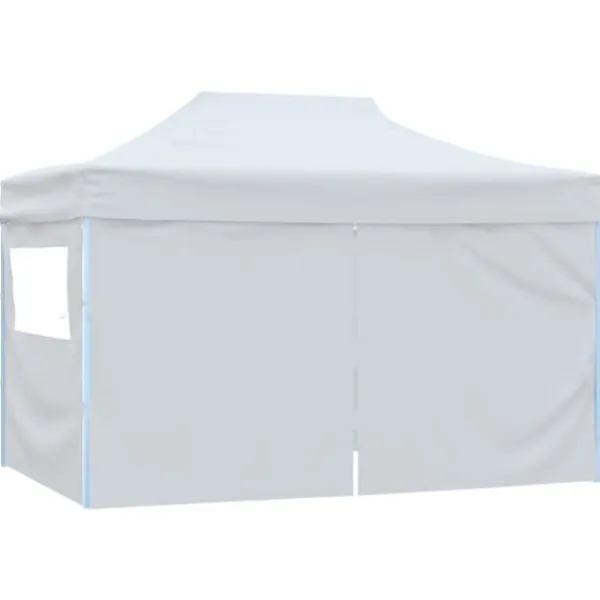 Outlet Hopfällbart partytält med 4 väggar 3x4,5 m vit - Partytält - Festtält - Home & Living Tält & Lusthus