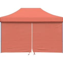Online Hopfällbart partytält med 4 sidoväggar - Pop-Up-tält | Färg: Terrakotta | Storlek: Rymlig Tält & Lusthus