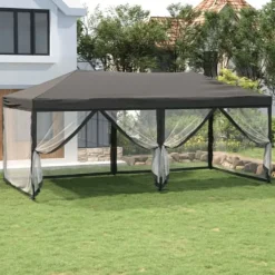 New Hopfällbart partytält med sidoväggar antracit 3x6 m Tält & Lusthus