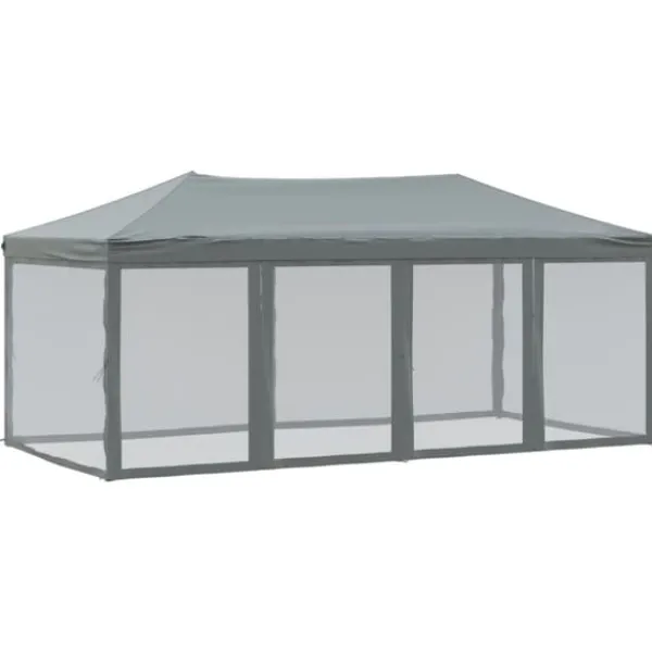 New Hopfällbart partytält med sidoväggar antracit 3x6 m Tält & Lusthus