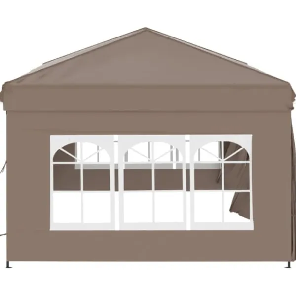 Hot Hopfällbart partytält med sidoväggar taupe 3x6 m Tält & Lusthus