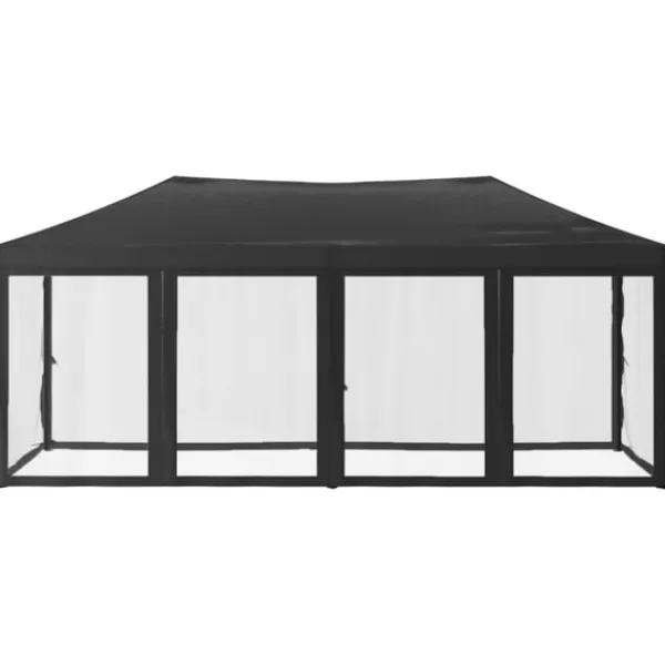 vidaXL Hopfällbart partytält med sidoväggar antracit 3x6 m
